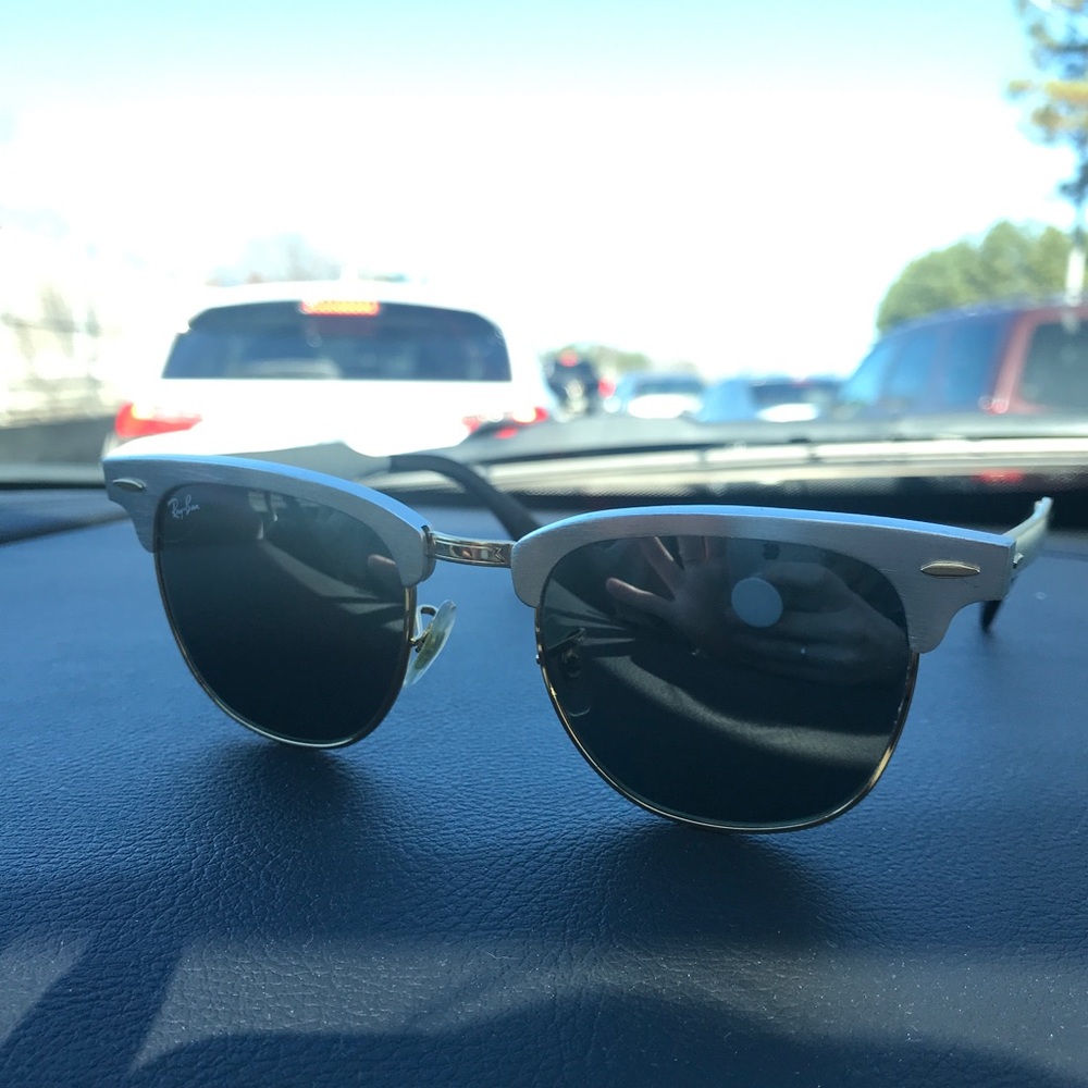 EUC Raybans clubmasters aluminum